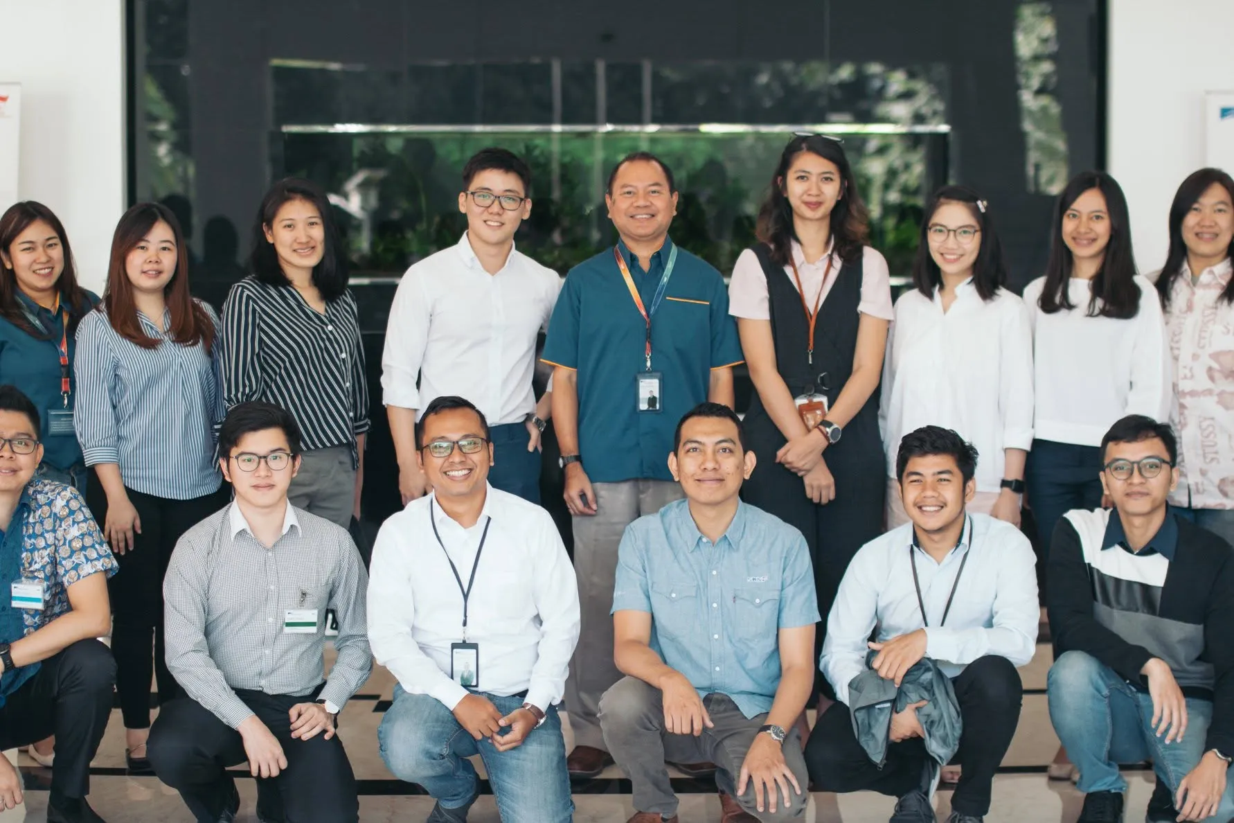 Group photo with the Astra Financial training cohort in Jakarta