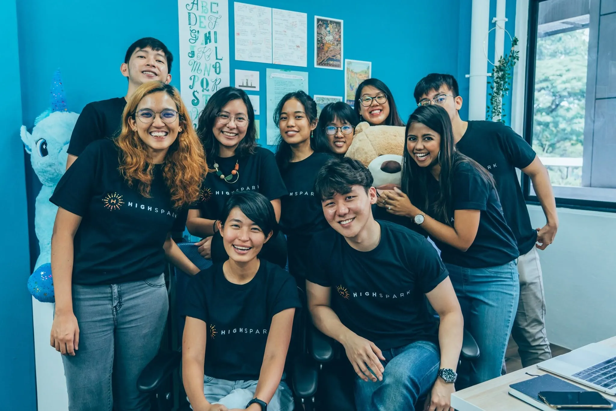 The HighSpark team in 2020, gathered in the studio